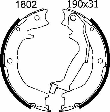 BSF 01802 - Комплект спирачна челюст, ръчна спирачка vvparts.bg