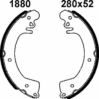 BSF 01880 - Комплект спирачна челюст vvparts.bg