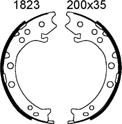 BSF 01823 - Комплект спирачна челюст, ръчна спирачка vvparts.bg