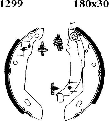 BSF 01299 - Комплект спирачна челюст vvparts.bg