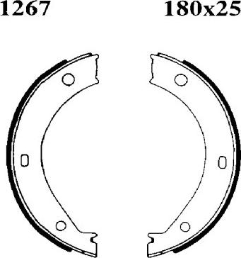 BSF 01267 - Комплект спирачна челюст, ръчна спирачка vvparts.bg