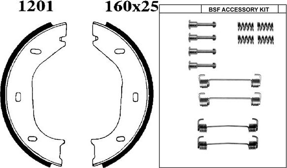 BSF 01201K - Комплект спирачна челюст, ръчна спирачка vvparts.bg