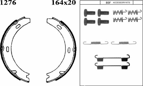 BSF 01276K - Комплект спирачна челюст, ръчна спирачка vvparts.bg