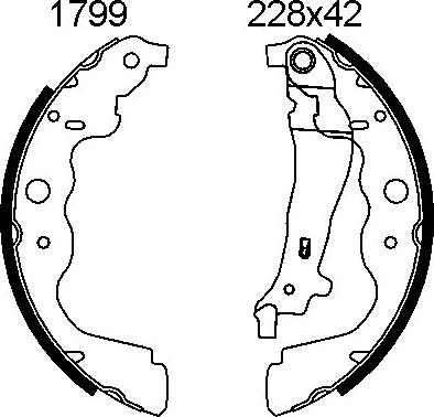 BSF 01799 - Комплект спирачна челюст vvparts.bg