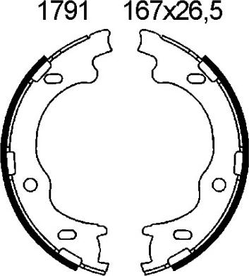 BSF 01791 - Комплект спирачна челюст, ръчна спирачка vvparts.bg