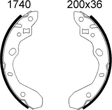 BSF 01740 - Комплект спирачна челюст vvparts.bg