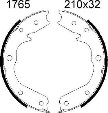 BSF 01765 - Комплект спирачна челюст, ръчна спирачка vvparts.bg
