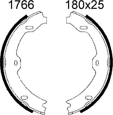 BSF 01766 - Комплект спирачна челюст, ръчна спирачка vvparts.bg