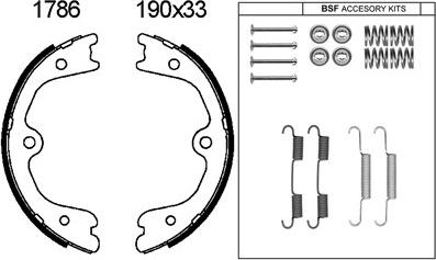 BSF 01786K - Комплект спирачна челюст, ръчна спирачка vvparts.bg