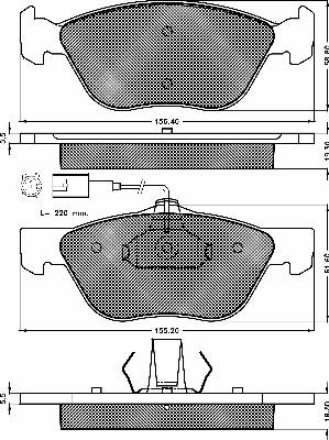 BSF 10403 - Комплект спирачно феродо, дискови спирачки vvparts.bg