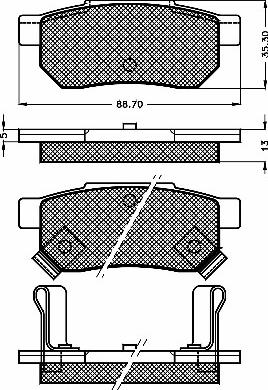 BSF 10471 - Комплект спирачно феродо, дискови спирачки vvparts.bg