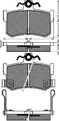 BSF 10478 - Комплект спирачно феродо, дискови спирачки vvparts.bg