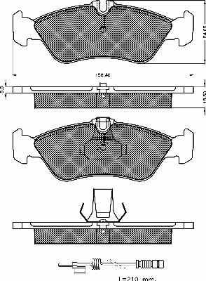 BSF 10514 - Комплект спирачно феродо, дискови спирачки vvparts.bg