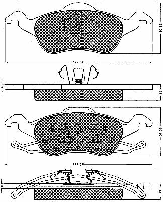 BSF 10536 - Комплект спирачно феродо, дискови спирачки vvparts.bg