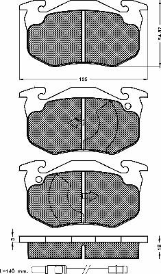 BSF 10527 - Комплект спирачно феродо, дискови спирачки vvparts.bg