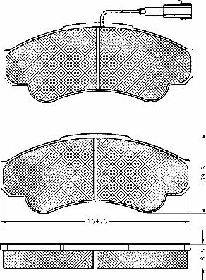 BSF 10642 - Комплект спирачно феродо, дискови спирачки vvparts.bg