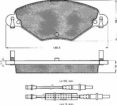 RHIAG 72083 - Комплект спирачно феродо, дискови спирачки vvparts.bg