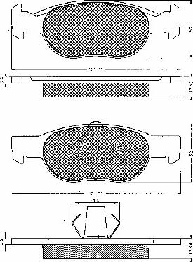 BSF 10602 - Комплект спирачно феродо, дискови спирачки vvparts.bg