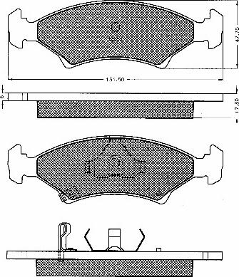 BSF 10628 - Комплект спирачно феродо, дискови спирачки vvparts.bg