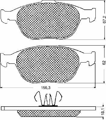 BSF 10671 - Комплект спирачно феродо, дискови спирачки vvparts.bg