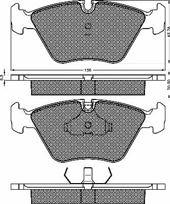 BSF 10156 - Комплект спирачно феродо, дискови спирачки vvparts.bg