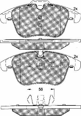 BSF 10893 - Комплект спирачно феродо, дискови спирачки vvparts.bg