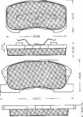 BSF 10814 - Комплект спирачно феродо, дискови спирачки vvparts.bg