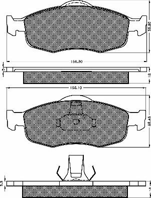 BSF 10366 - Комплект спирачно феродо, дискови спирачки vvparts.bg