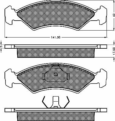 BSF 10221 - Комплект спирачно феродо, дискови спирачки vvparts.bg