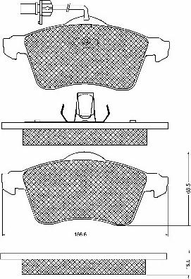 BSF 10743 - Комплект спирачно феродо, дискови спирачки vvparts.bg