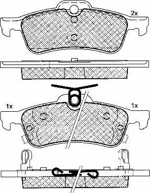 BSF 10764 - Комплект спирачно феродо, дискови спирачки vvparts.bg