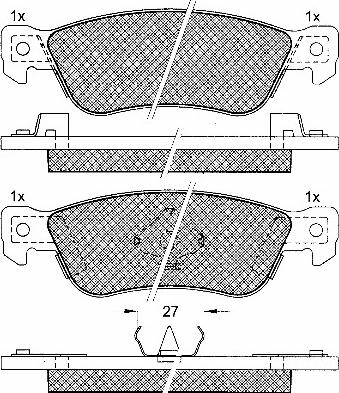 Nipparts 3619000 - Комплект спирачно феродо, дискови спирачки vvparts.bg