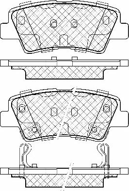 Nipparts 22166 - Комплект спирачно феродо, дискови спирачки vvparts.bg