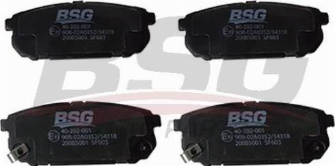BSG BSG 40-202-001 - Комплект спирачно феродо, дискови спирачки vvparts.bg