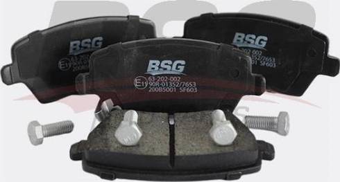 BSG BSG 63-202-002 - Комплект спирачно феродо, дискови спирачки vvparts.bg