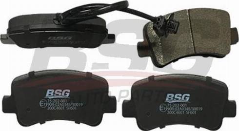 BSG BSG 75-202-001 - Комплект спирачно феродо, дискови спирачки vvparts.bg