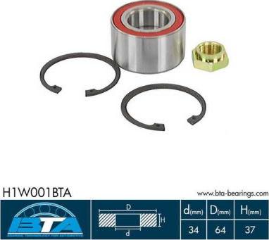 BTA H1W001BTA - Комплект колесен лагер vvparts.bg