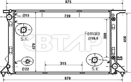 BTAP BVE908-045 - Разширителен съд, охладителна течност vvparts.bg