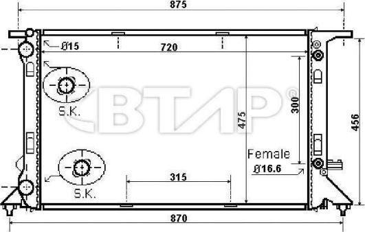 BTAP BVE908-068 - Разширителен съд, охладителна течност vvparts.bg