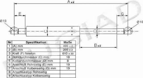 Bugiad BGS11223 - Газов амортисьор, багажно / товарно пространство vvparts.bg