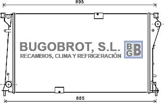 BUGOBROT 40-RT2490 - Радиатор, охлаждане на двигателя vvparts.bg