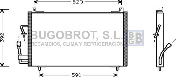 BUGOBROT 62-PE5182 - Кондензатор, климатизация vvparts.bg