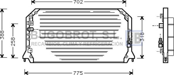 BUGOBROT 62-TO5254 - Кондензатор, климатизация vvparts.bg