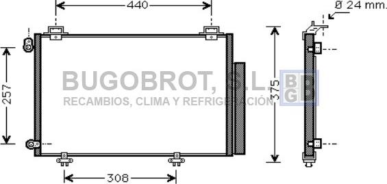 BUGOBROT 62-TO5267 - Кондензатор, климатизация vvparts.bg