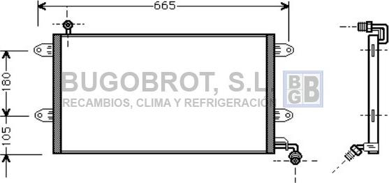 BUGOBROT 62-VW5137 - Кондензатор, климатизация vvparts.bg