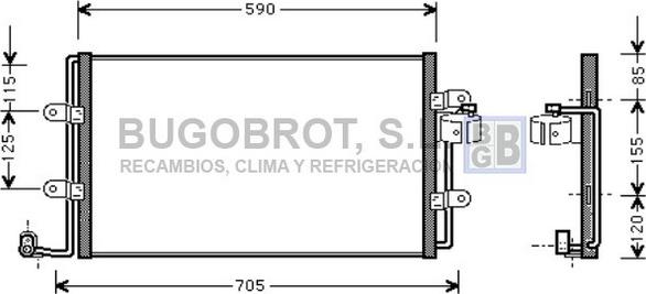 BUGOBROT 62-VW5176 - Кондензатор, климатизация vvparts.bg