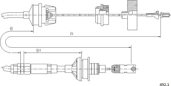 Cabor 492.1 - Въжен механизъм, задействане на съединителя vvparts.bg