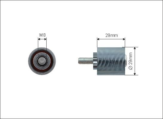 Caffaro 500443 - Паразитна / водеща ролка, зъбен ремък vvparts.bg