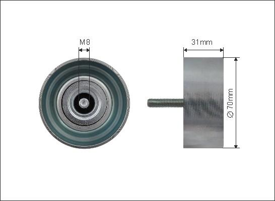 Caffaro 500457 - Паразитна / водеща ролка, пистов ремък vvparts.bg