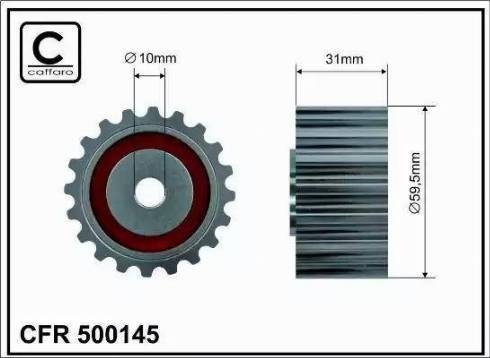 Caffaro 500145 - Паразитна / водеща ролка, зъбен ремък vvparts.bg